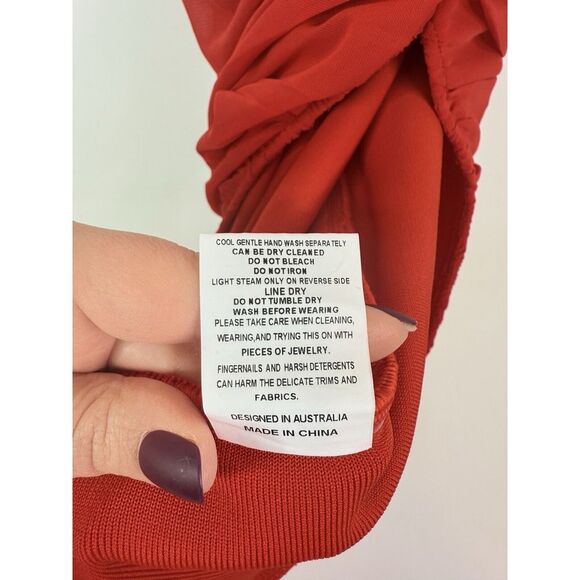 NEW‎ Elliatt Dress Womens XS Ruched Midi Bodycon Pippa Cocktail Prom Red - Picture 8 of 10